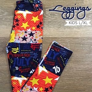 Lularoe 4th of July 💥 Kids Leggings L/XL